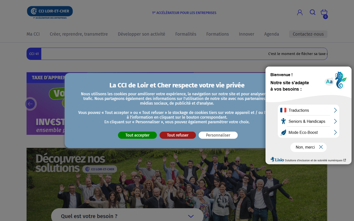 Aperçu du site de Chambre de commerce et d'industrie Loir-et-cher