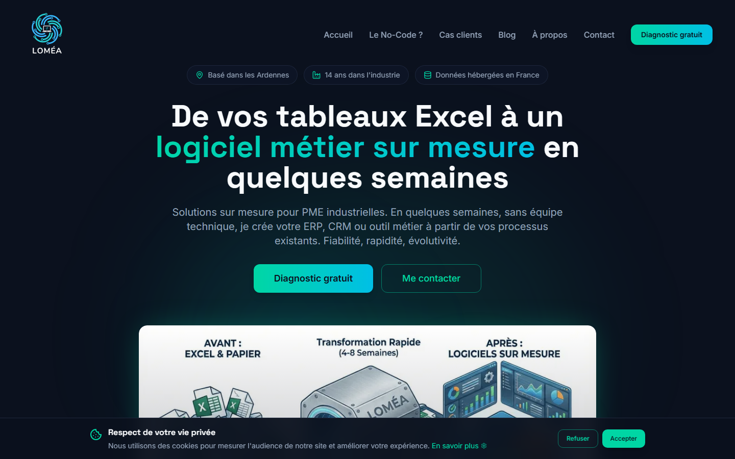 Aperçu du site de LOMEA