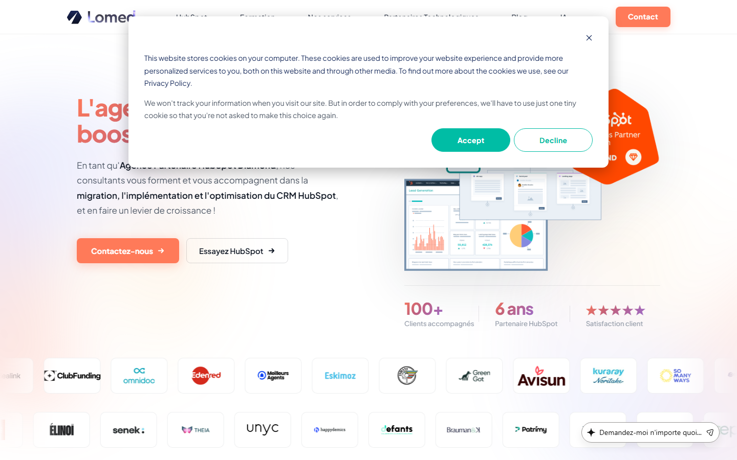 Aperçu du site de Lomed Agency