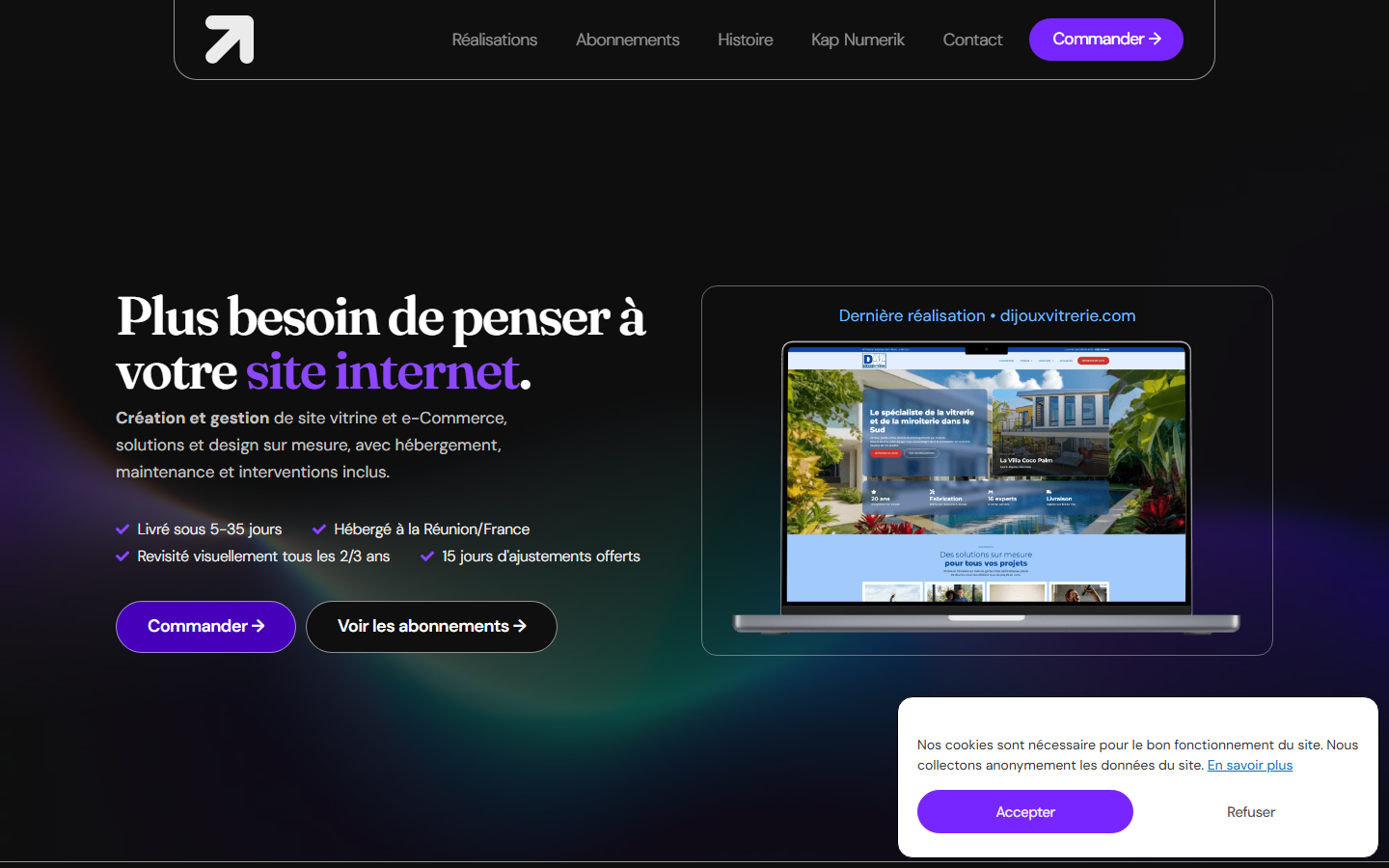 Aperçu du site de Lorem Ipsum Réunion