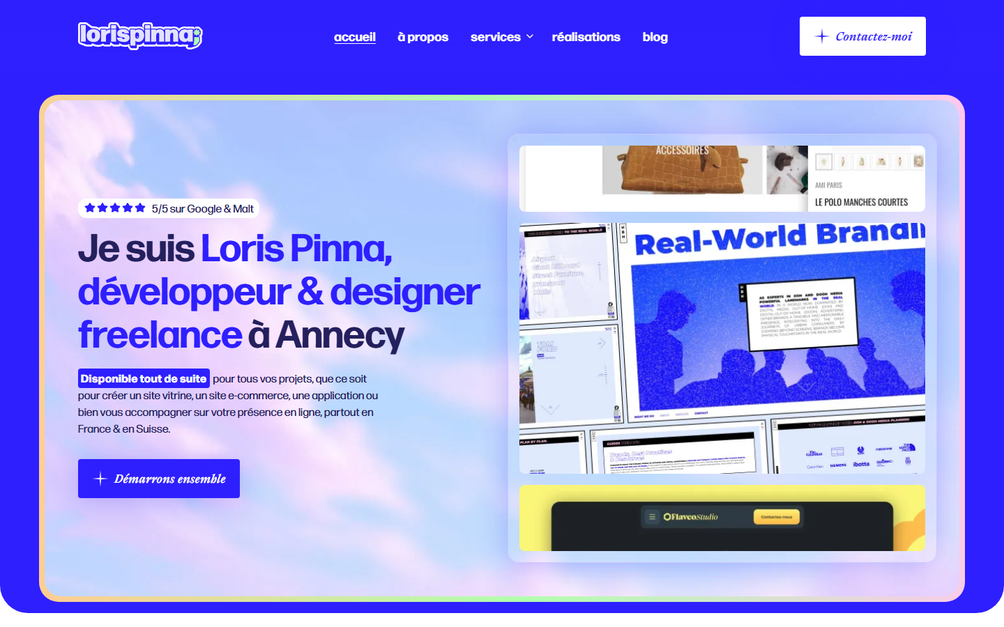 Aperçu du site de Loris Pinna