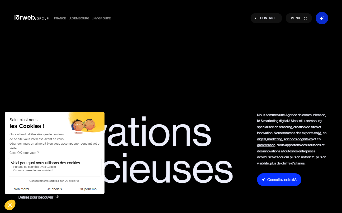 Aperçu du site de LORWEB