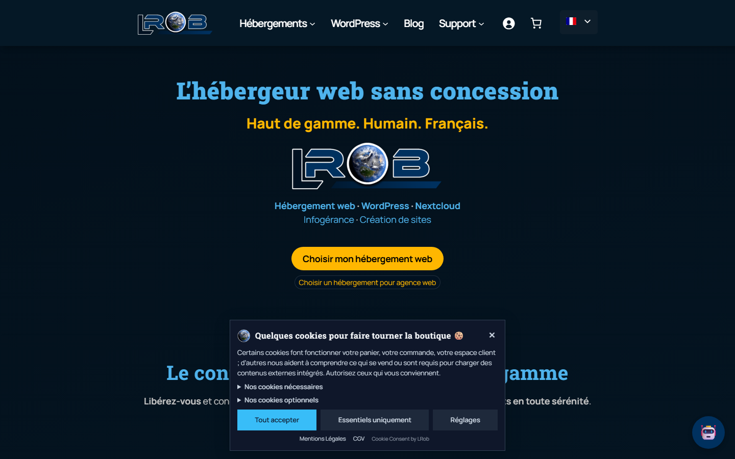 Aperçu du site de LRob