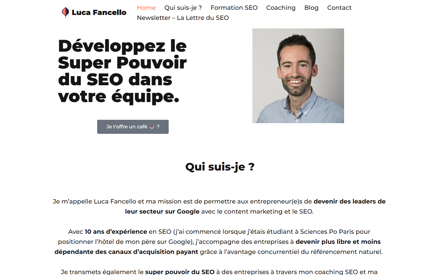 Aperçu du site de Luca Fancello