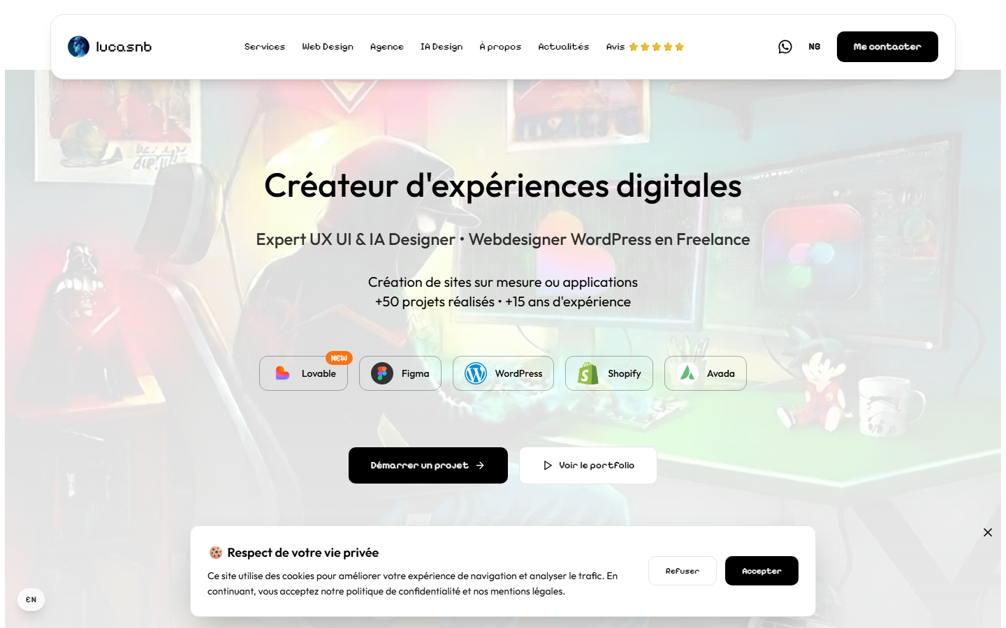 Aperçu du site de LUCASNB FREELANCE