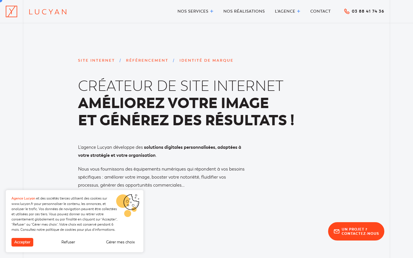 Aperçu du site de LUCYAN