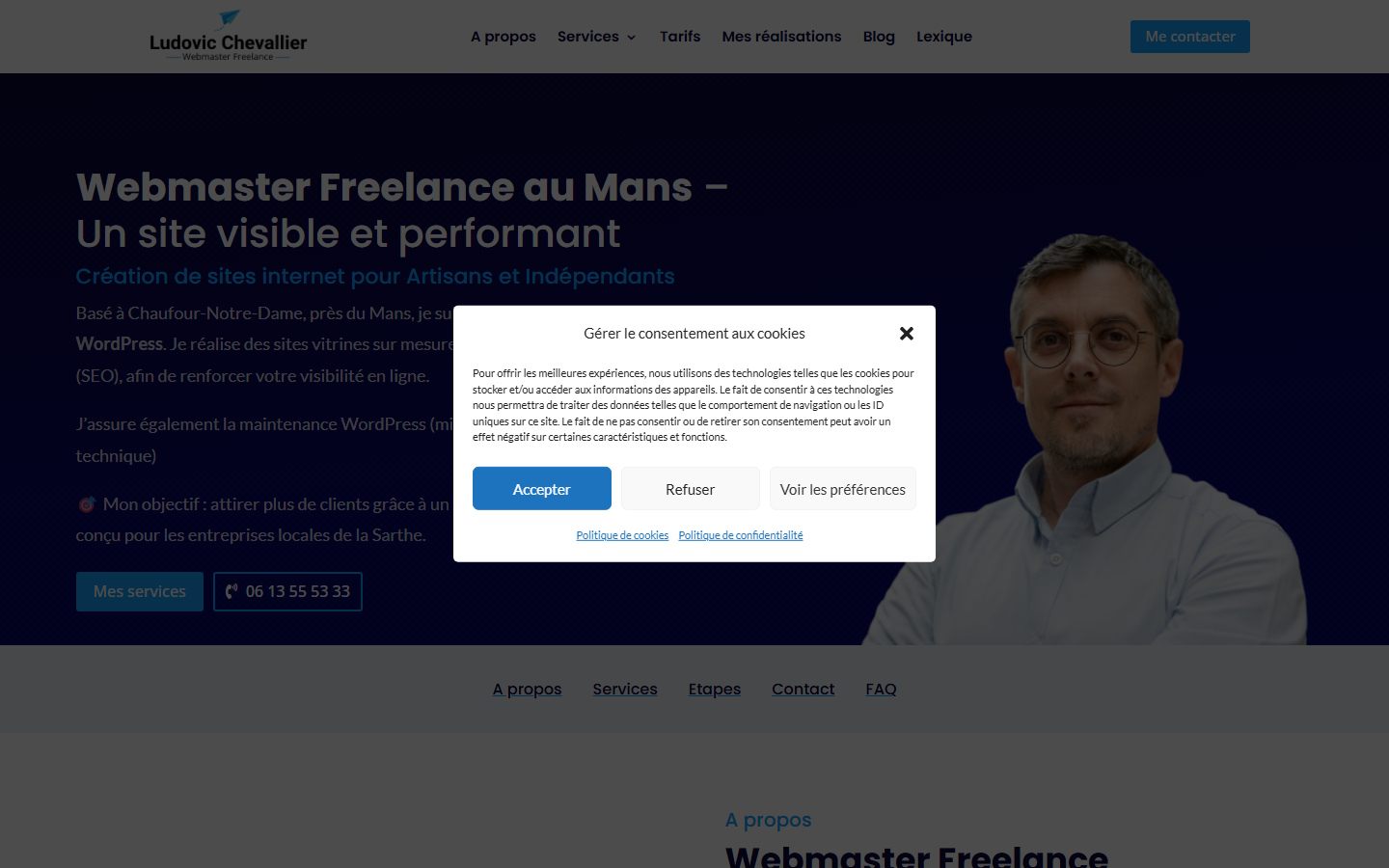 Aperçu du site de Ludovic Chevallier