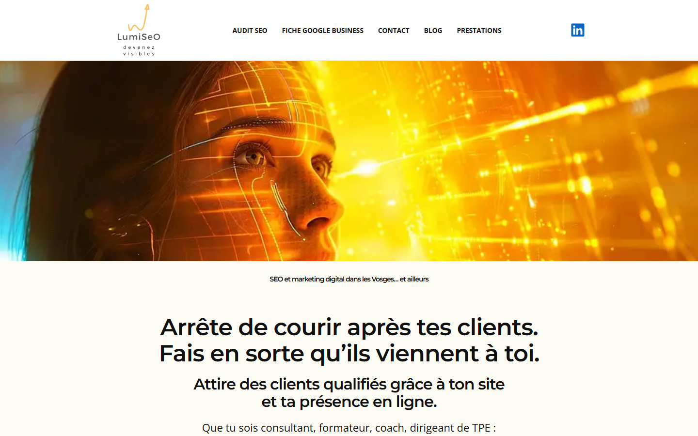 Aperçu du site de LUMISEO