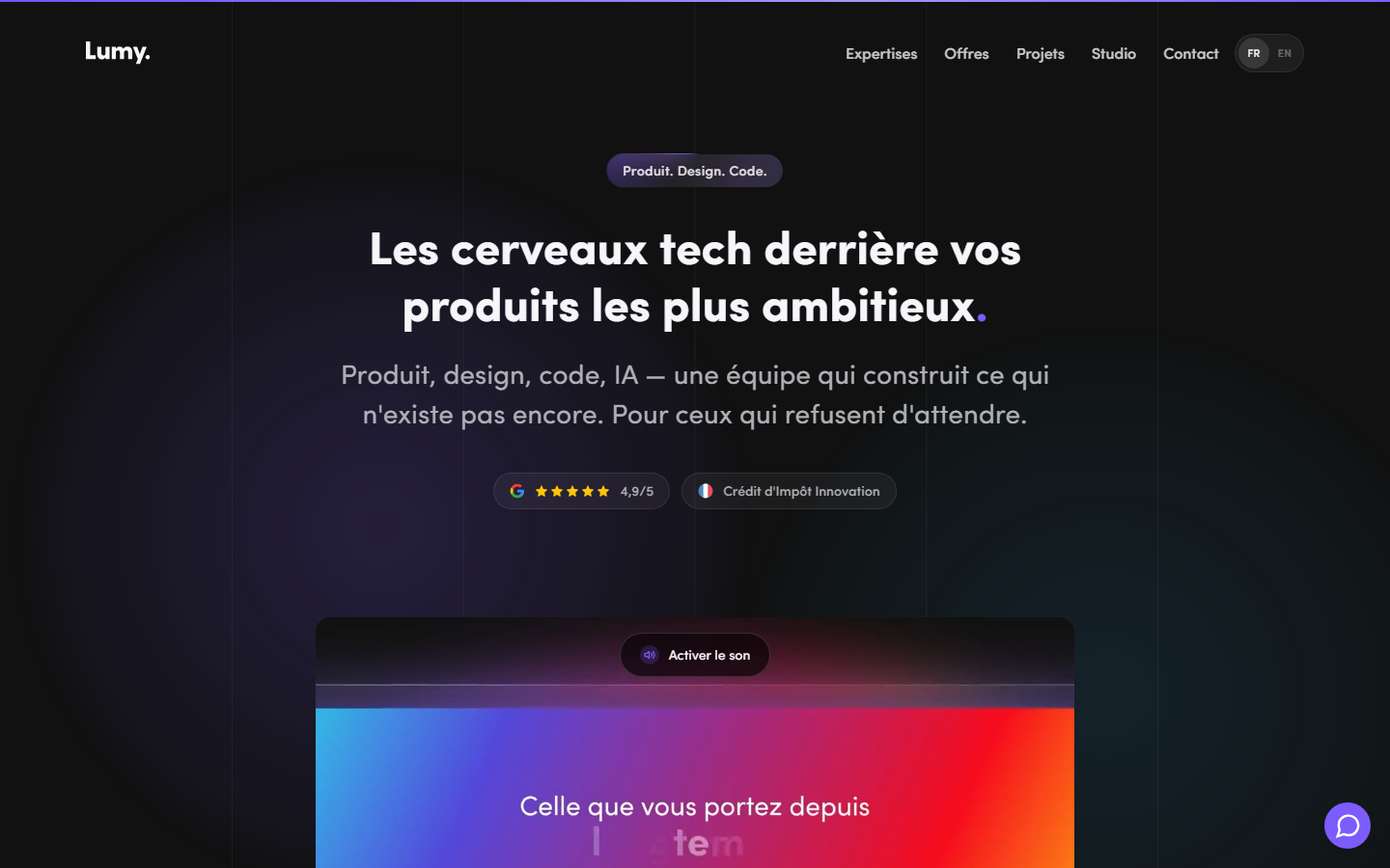 Aperçu du site de Agence Lumy