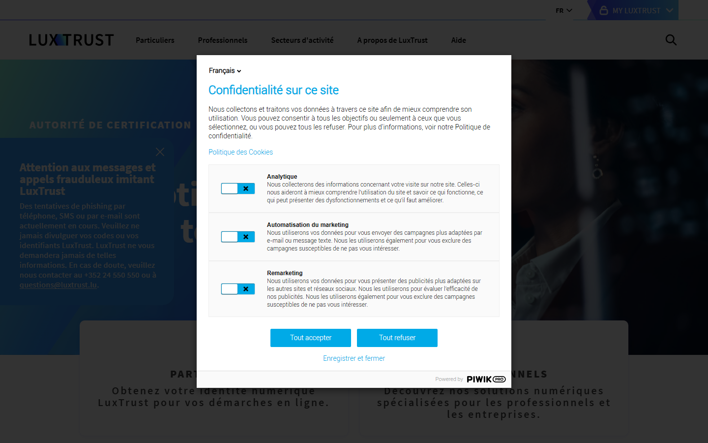 Aperçu du site de LUXTRUST FRANCE SAS