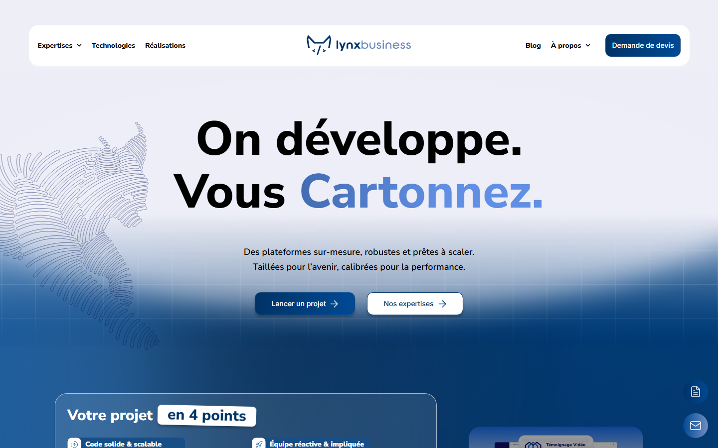 Aperçu du site de LYNX BUSINESS