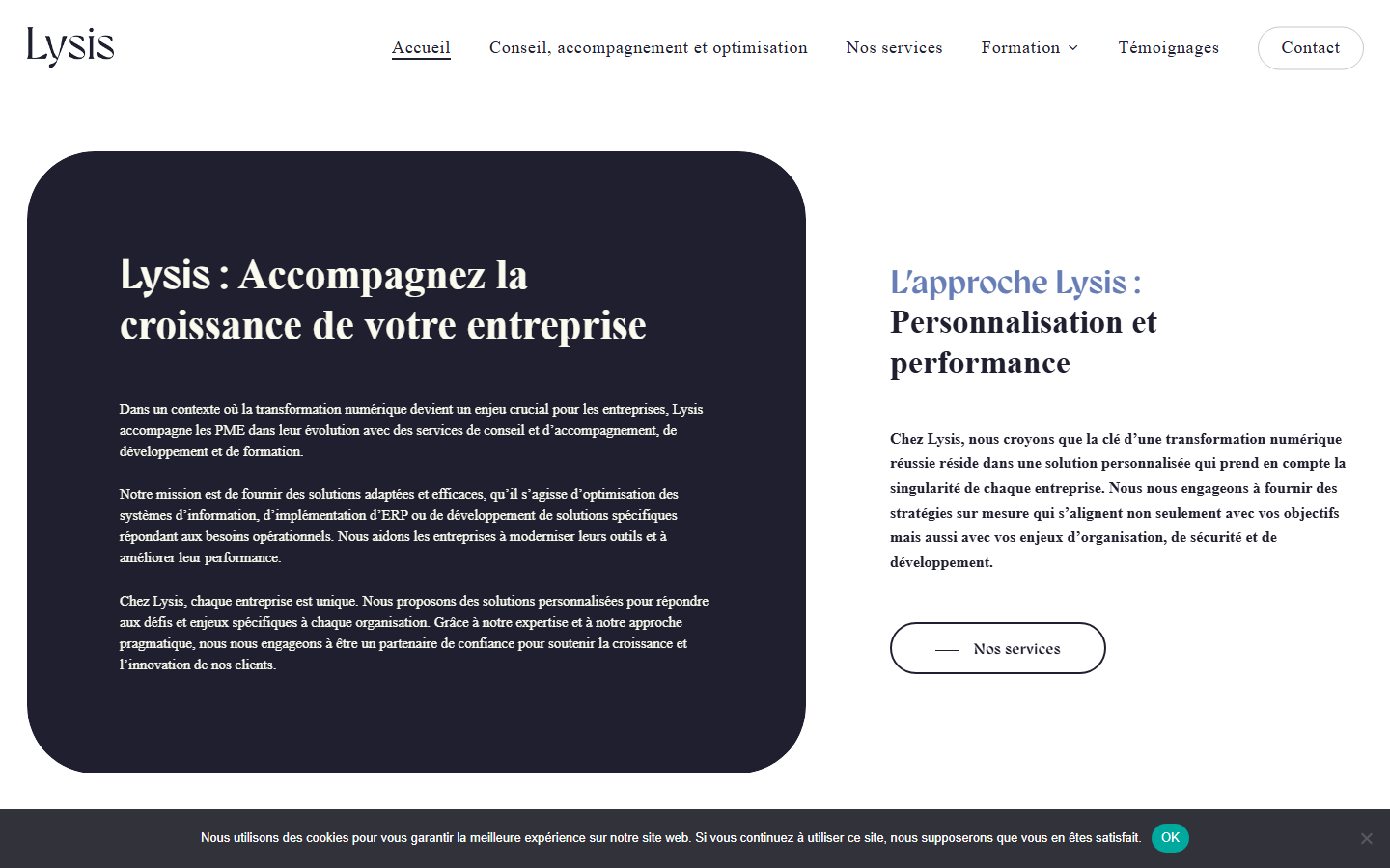Aperçu du site de LYSIS