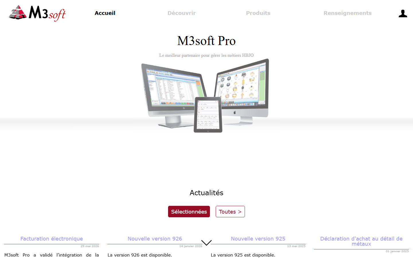 Aperçu du site de M3SOFT