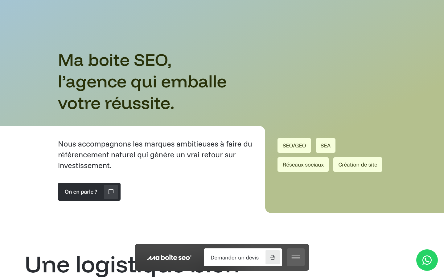 Aperçu du site de Ma boite SEO