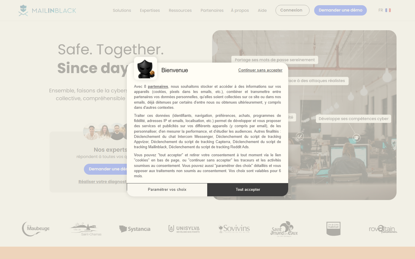 Aperçu du site de MAILINBLACK