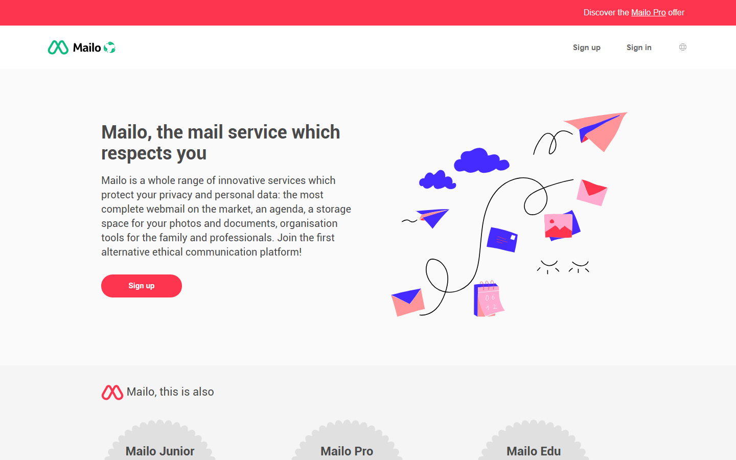 Aperçu du site de MAILO