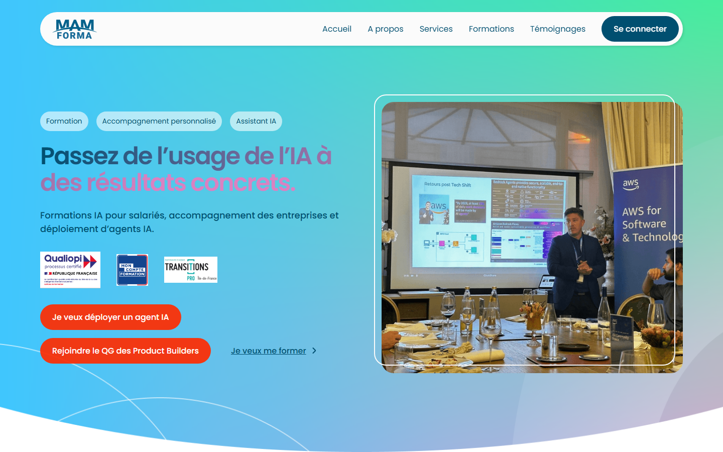 Aperçu du site de MAMFORMA