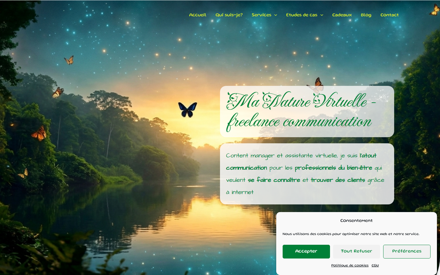 Aperçu du site de Ma Nature Virtuelle