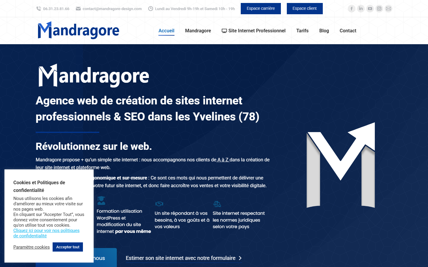Aperçu du site de Mandragore Design