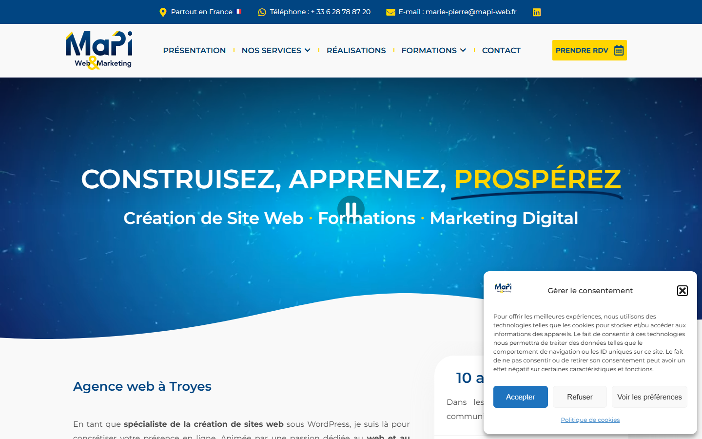 Aperçu du site de MaPi Web & Marketing