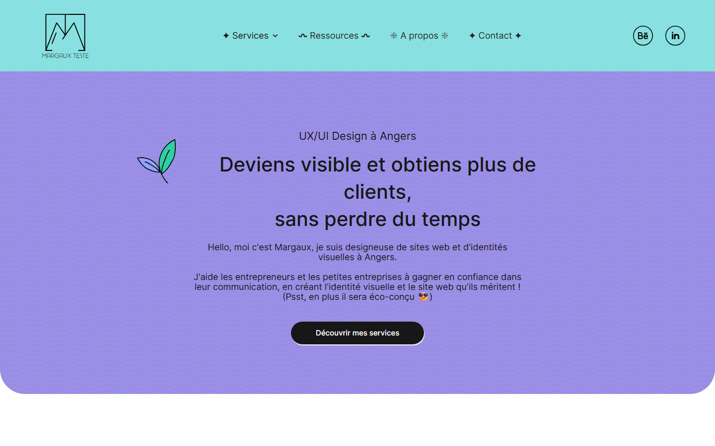 Aperçu du site de Margaux Teste