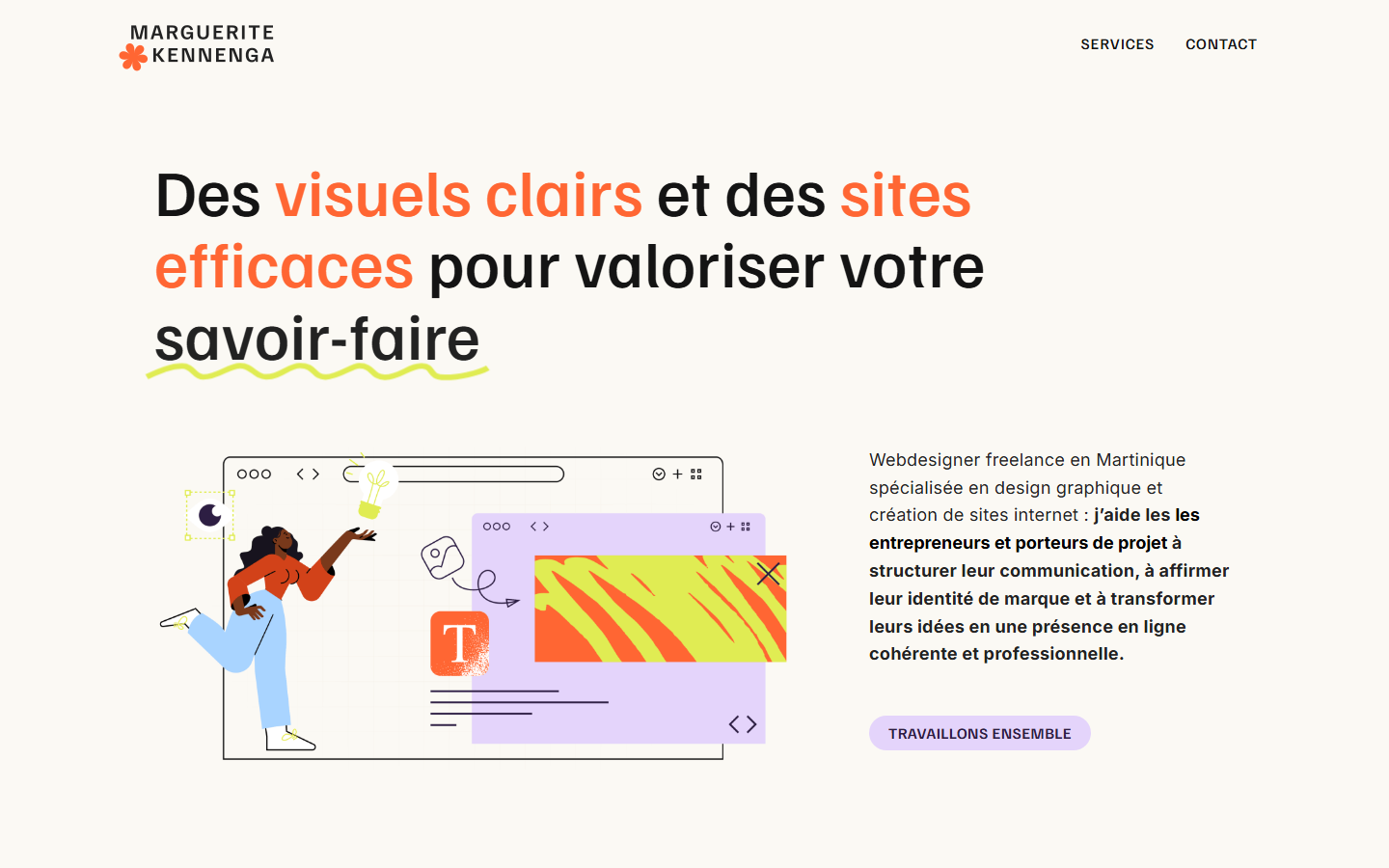 Aperçu du site de Emelyne MARGUERITE KENNENGA