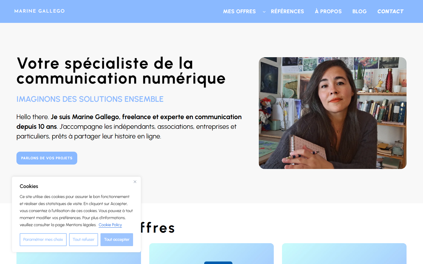 Aperçu du site de Marine Gallego