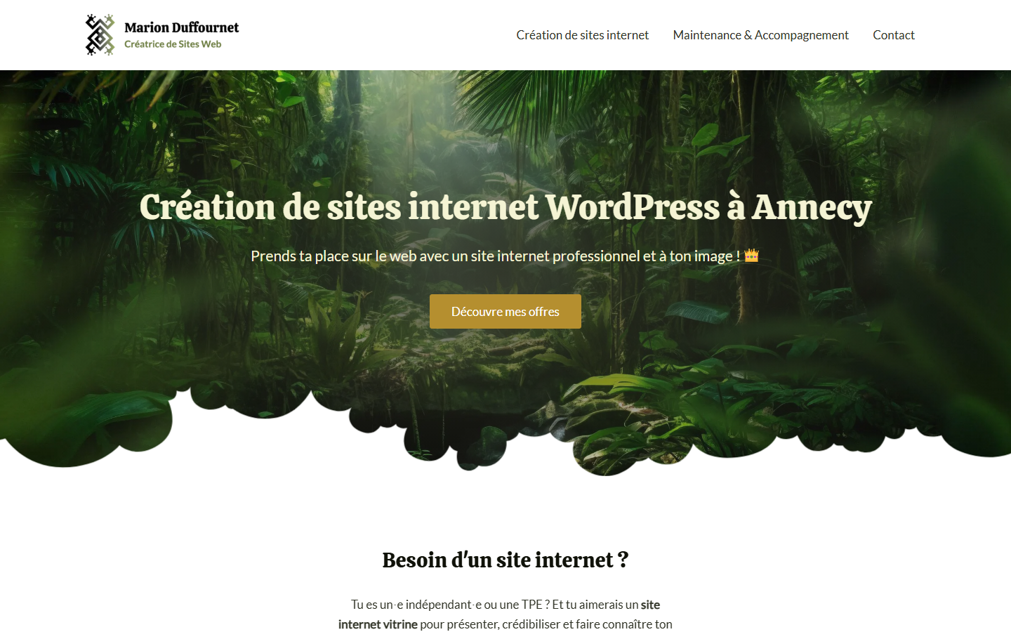 Aperçu du site de Marion Duffournet