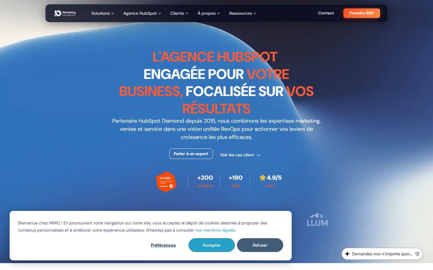 Aperçu du site de MMIO