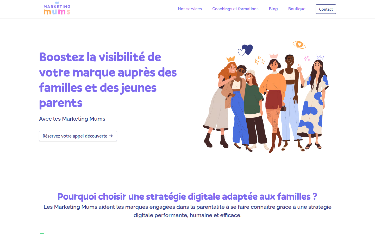 Aperçu du site de Les Marketing Mums