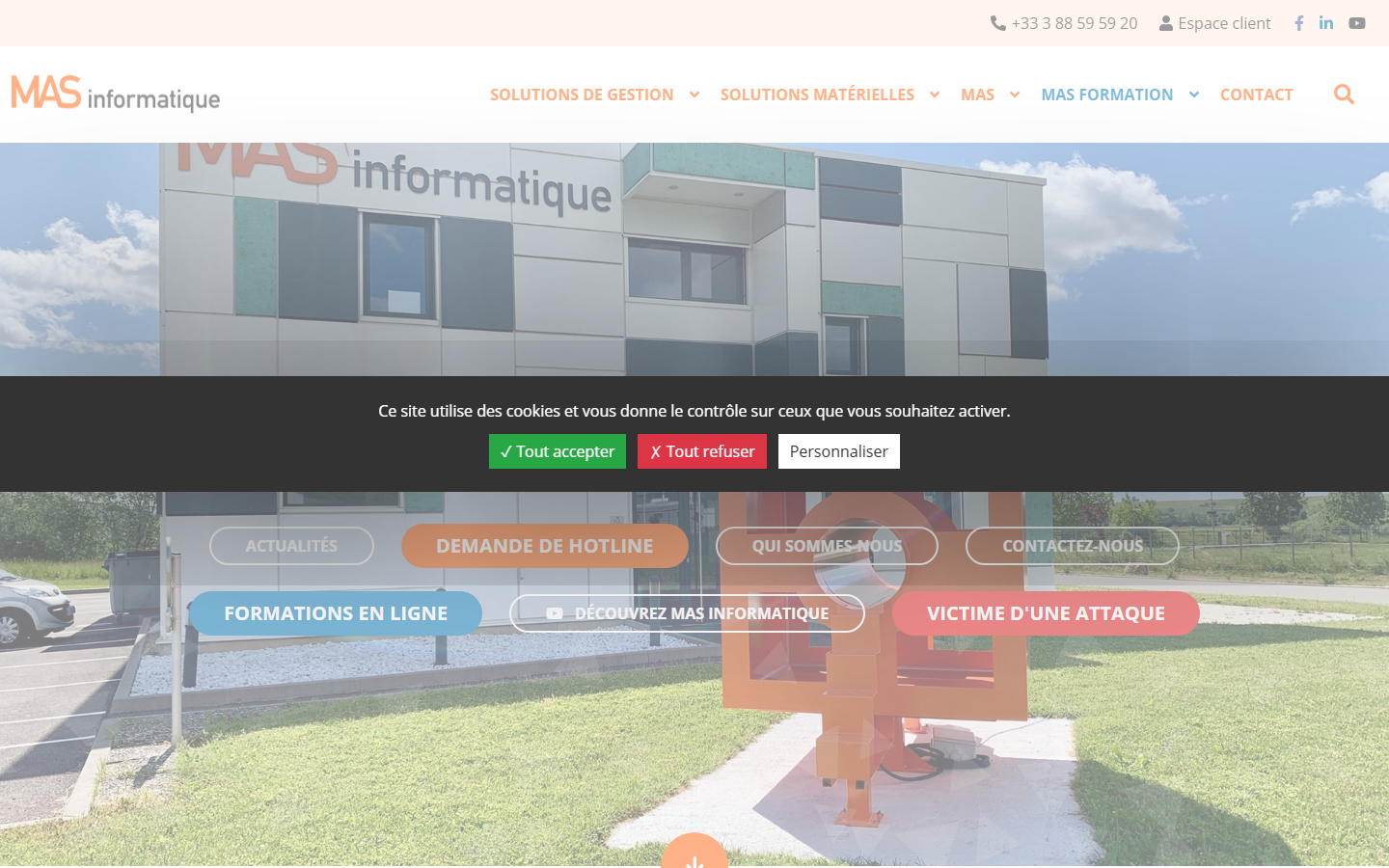 Aperçu du site de MAS FORMATION