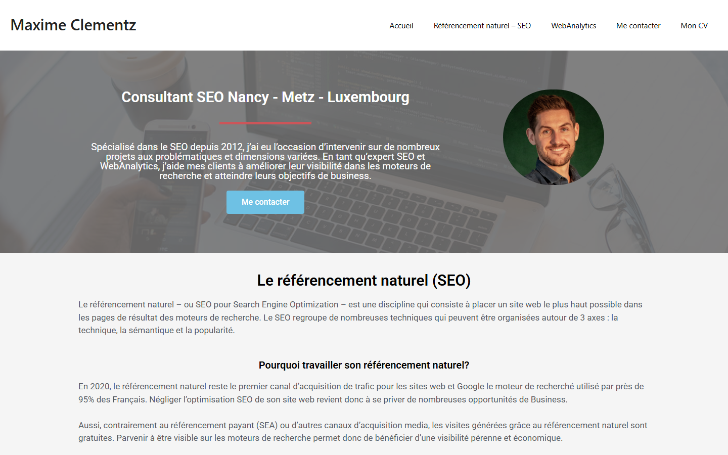 Aperçu du site de Maxime Clementz