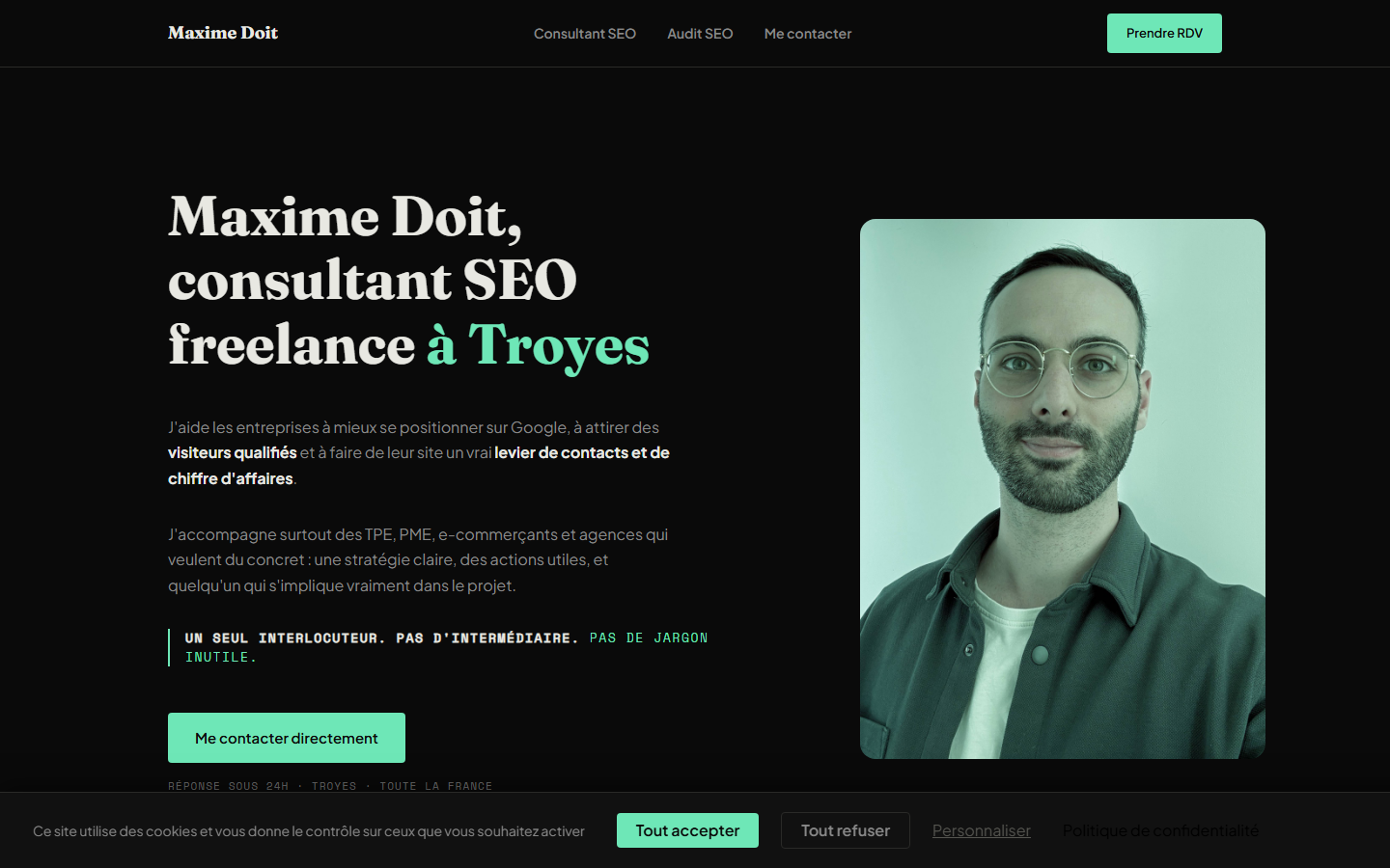 Aperçu du site de Maxime DOIT