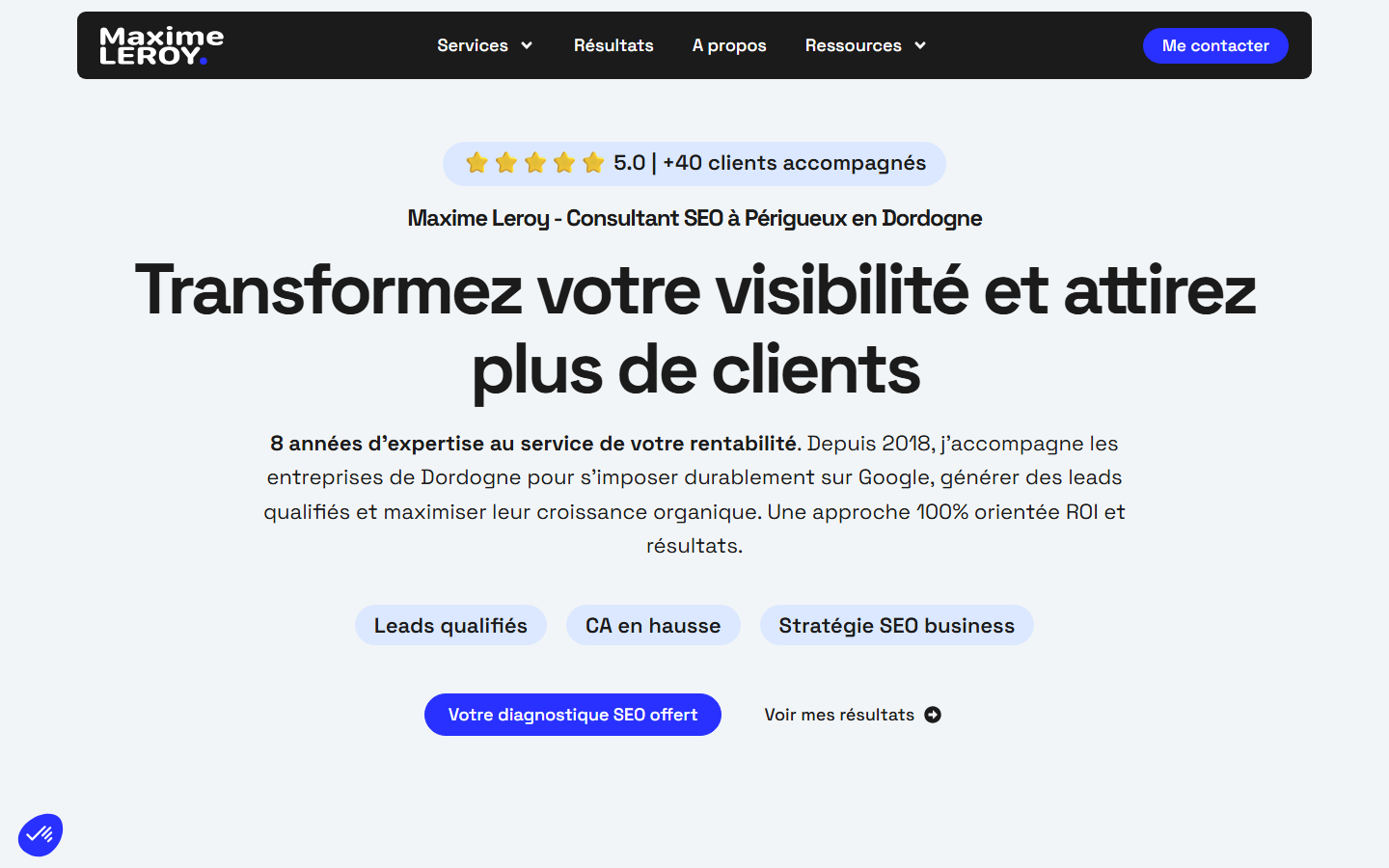 Aperçu du site de Maxime Leroy