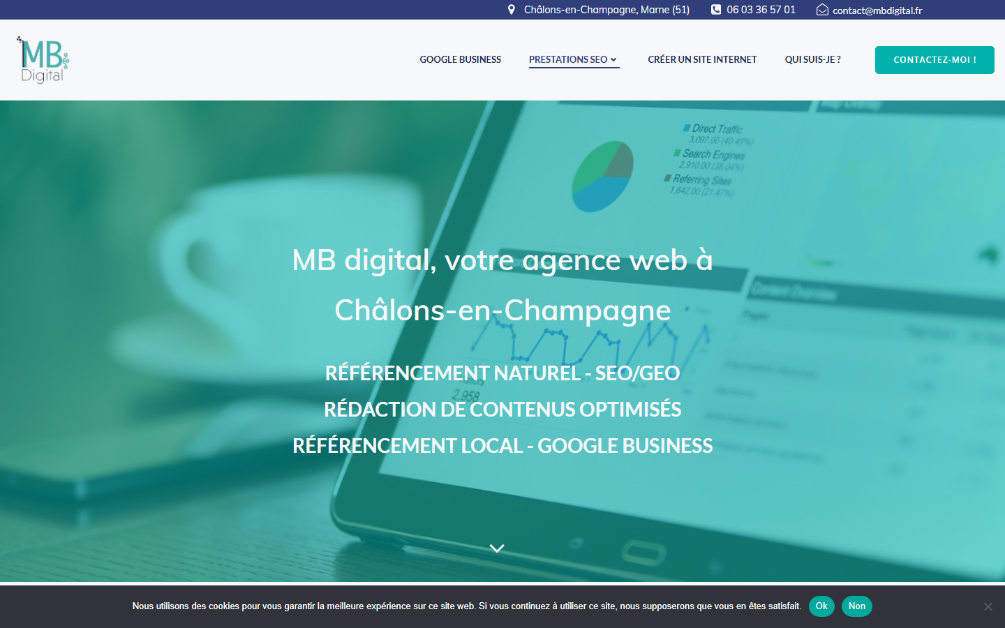 Aperçu du site de MB Digital