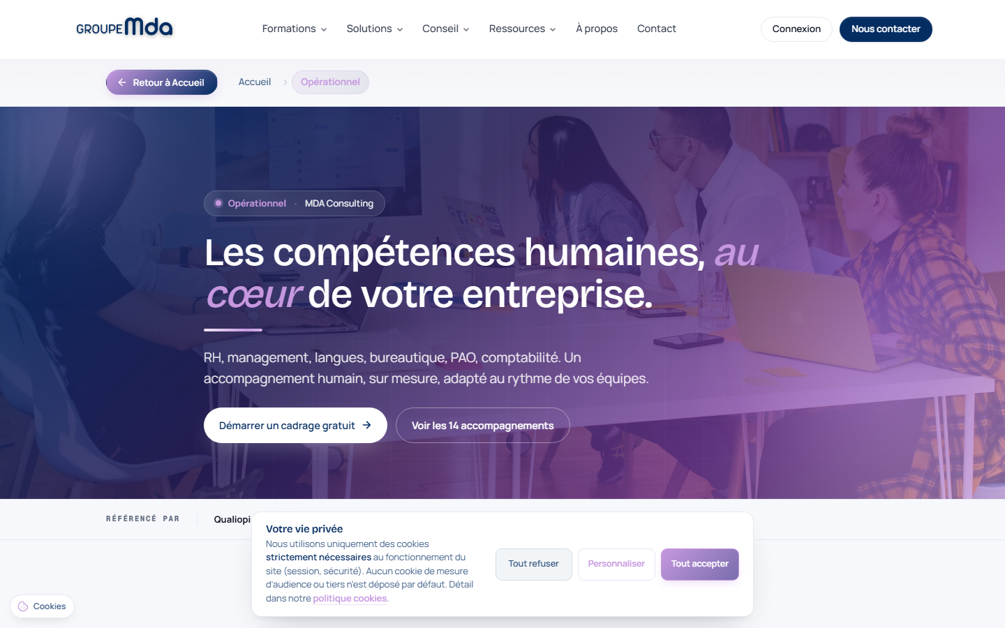 Aperçu du site de MDA CONSULTING