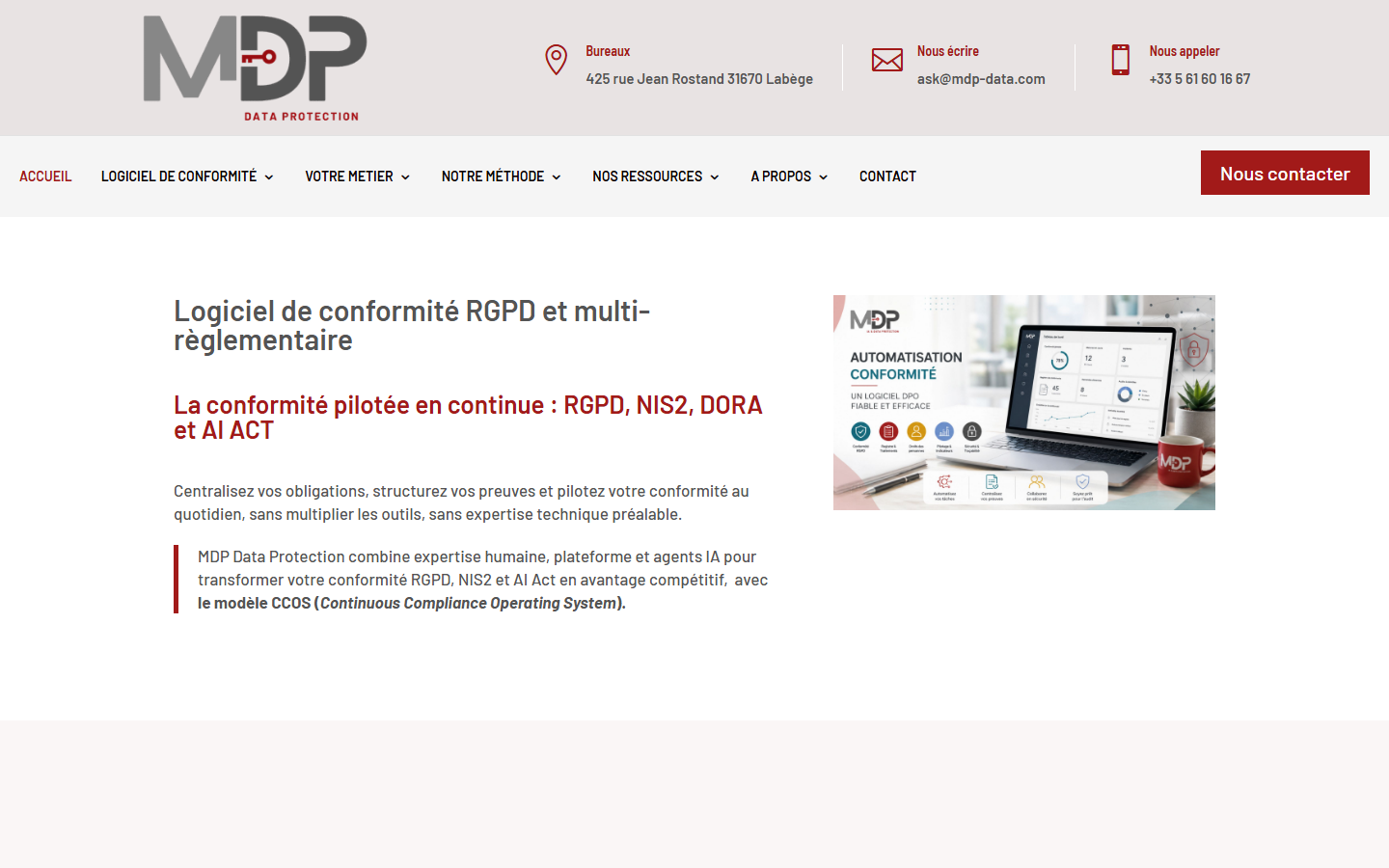 Aperçu du site de MDP