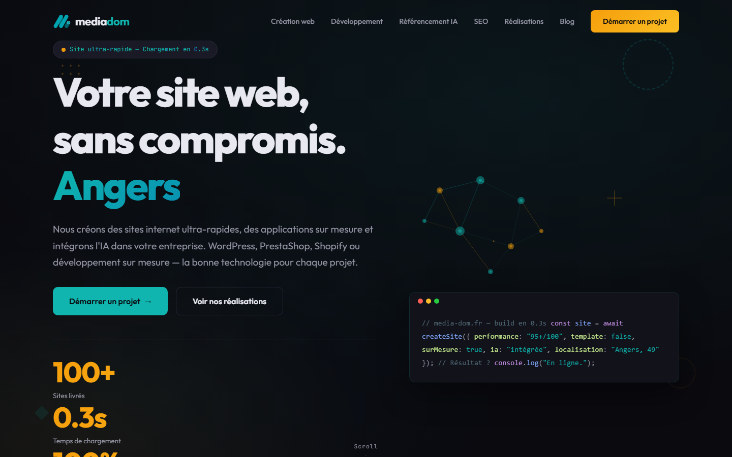 Aperçu du site de Media Dom