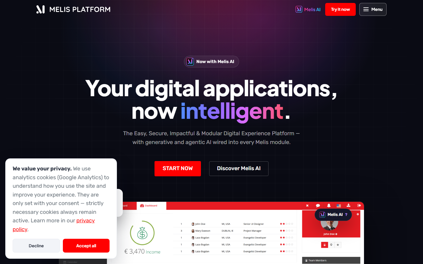 Aperçu du site de MELIS TECHNOLOGY
