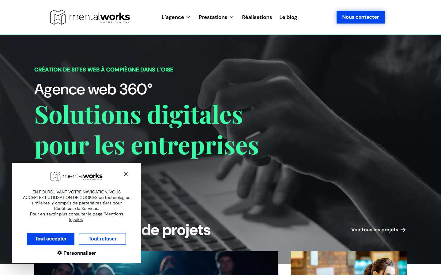 Aperçu du site de Agence web MW