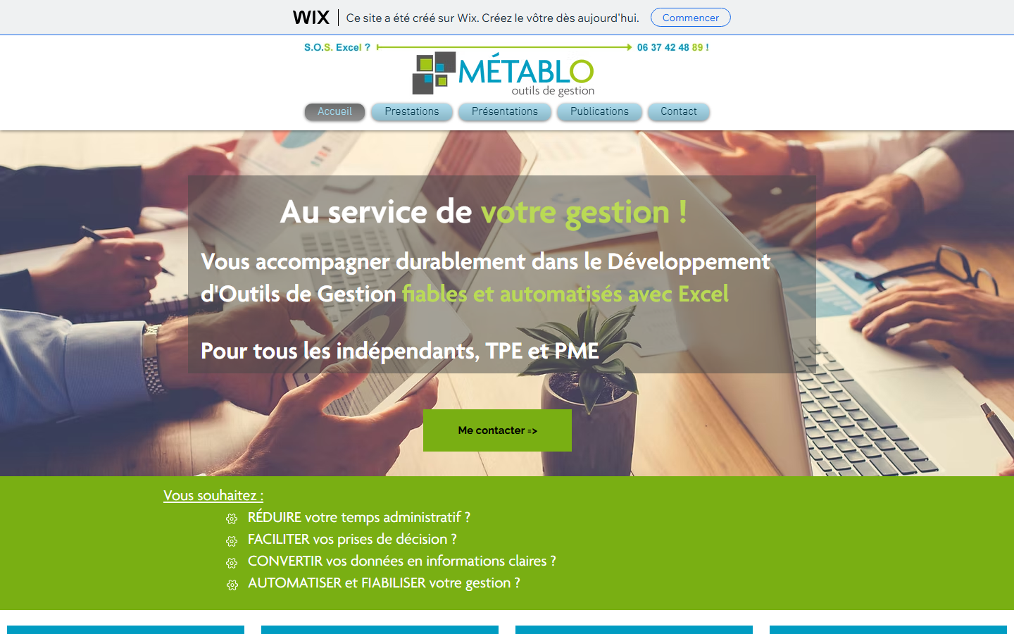 Aperçu du site de MÉTABLO