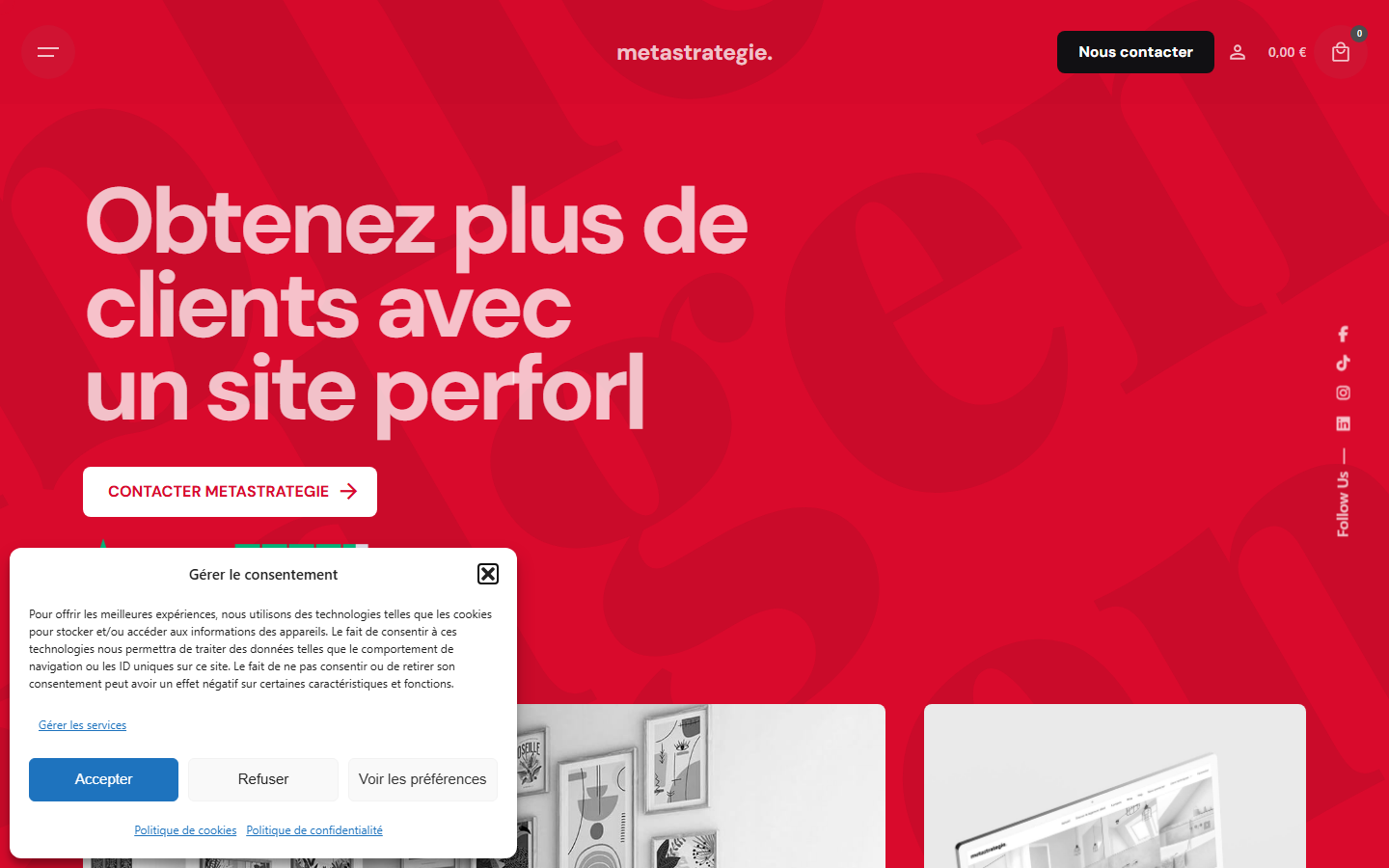 Aperçu du site de Metastrategie