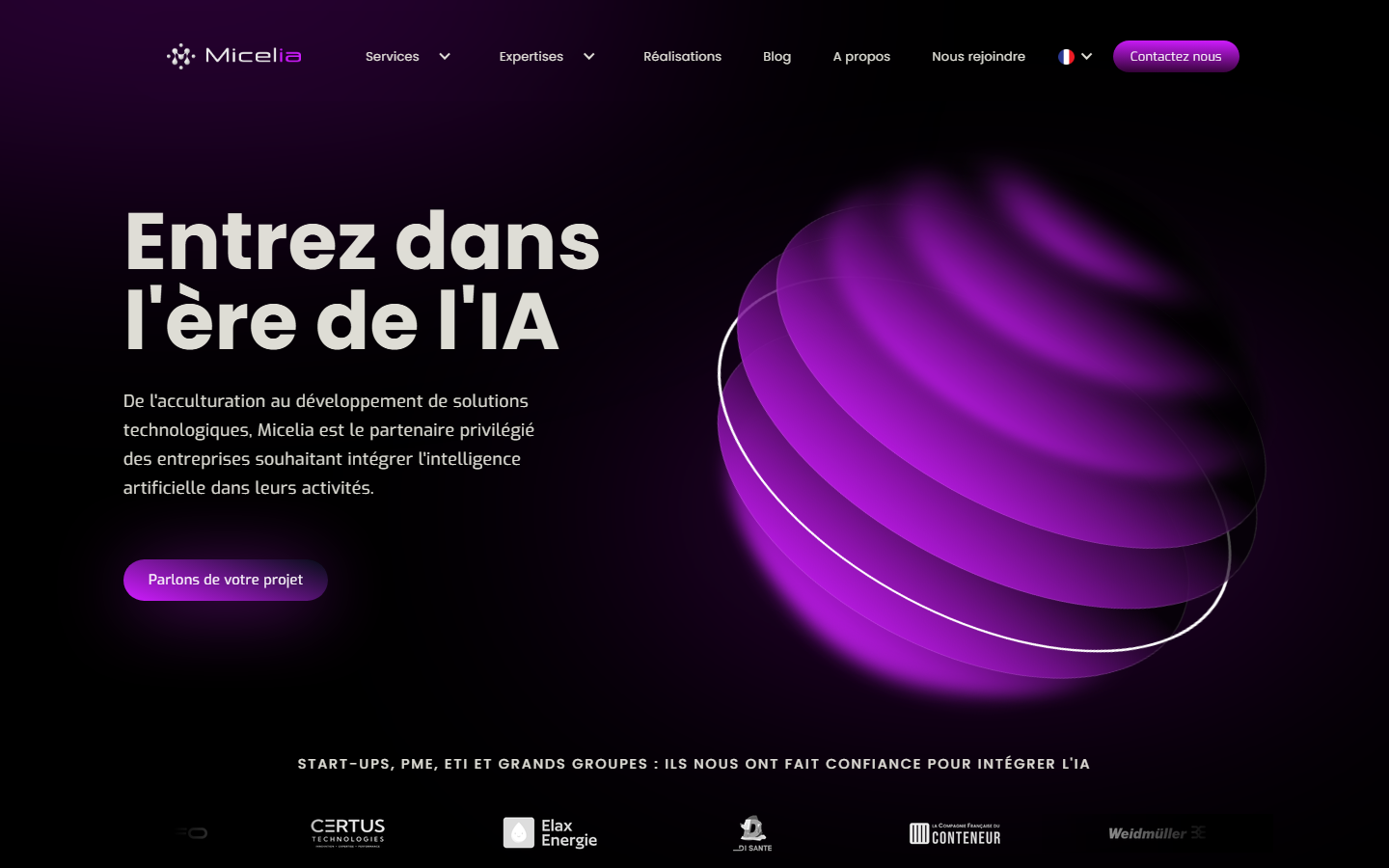 Aperçu du site de MICELIA