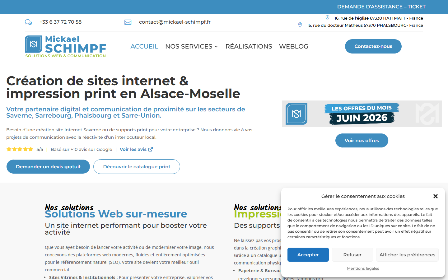 Aperçu du site de Mickael Schimpf