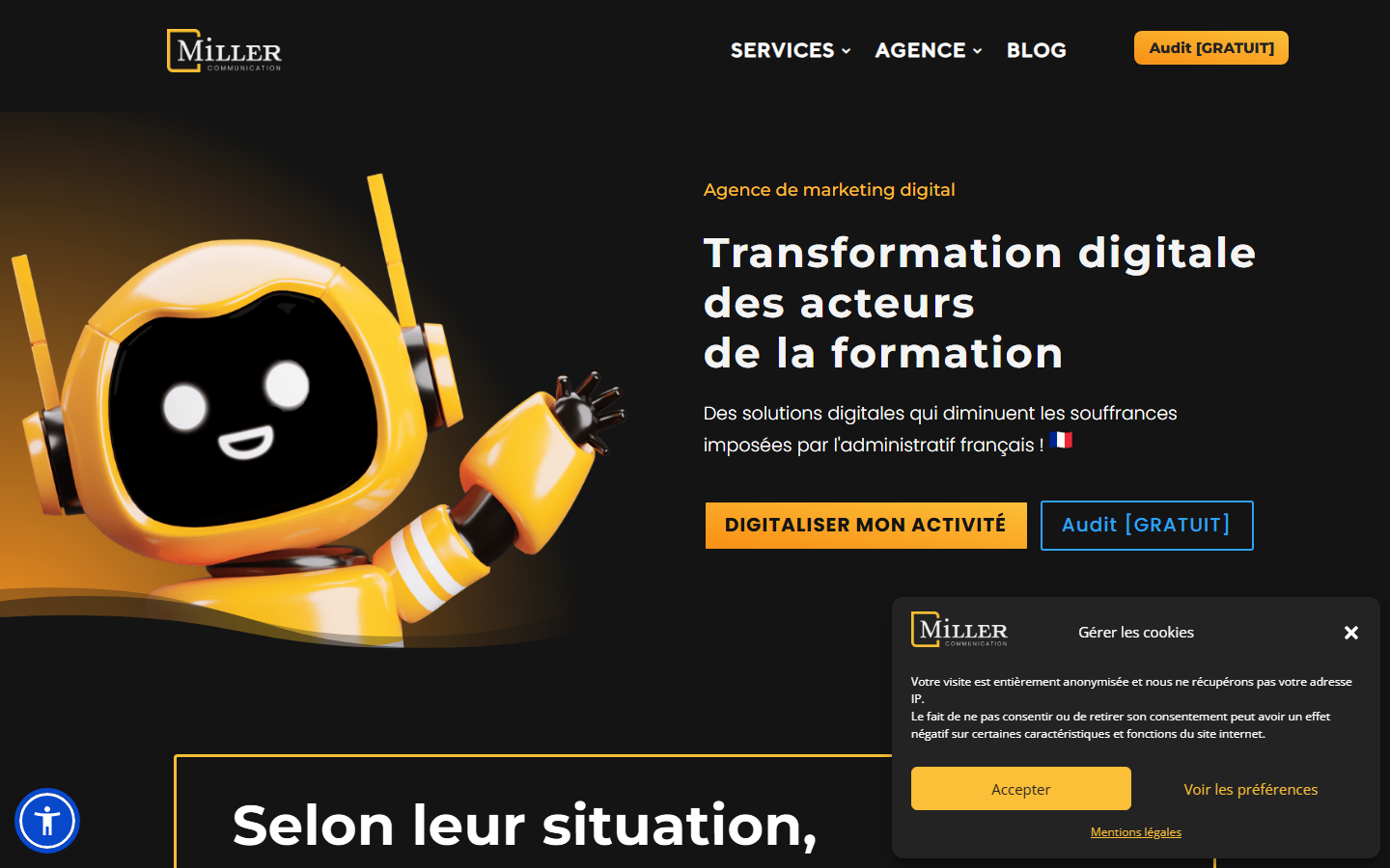 Aperçu du site de Miller Communication