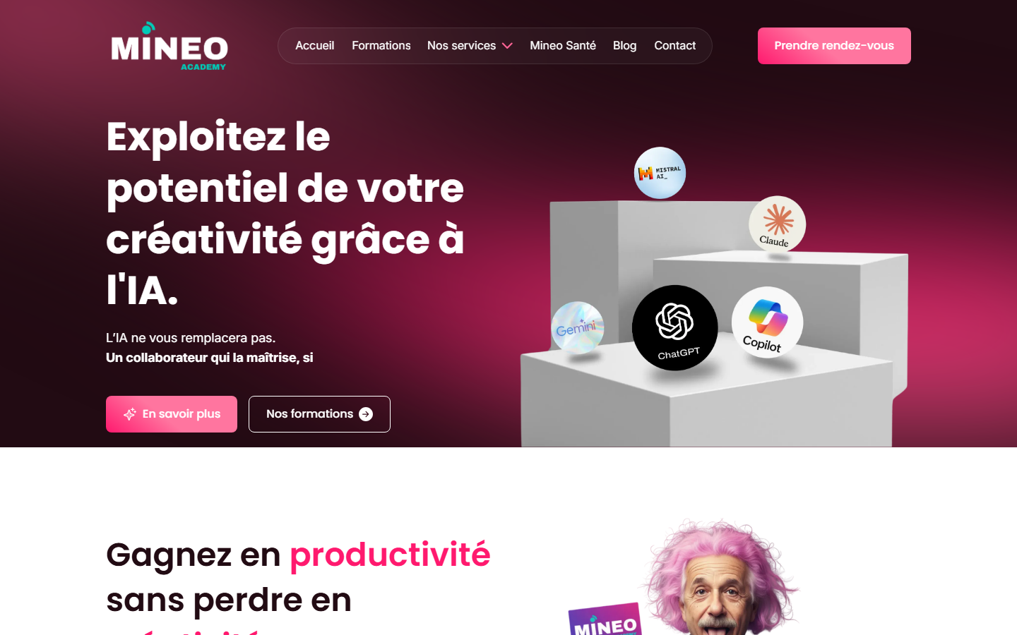 Aperçu du site de MINEO ACADEMY