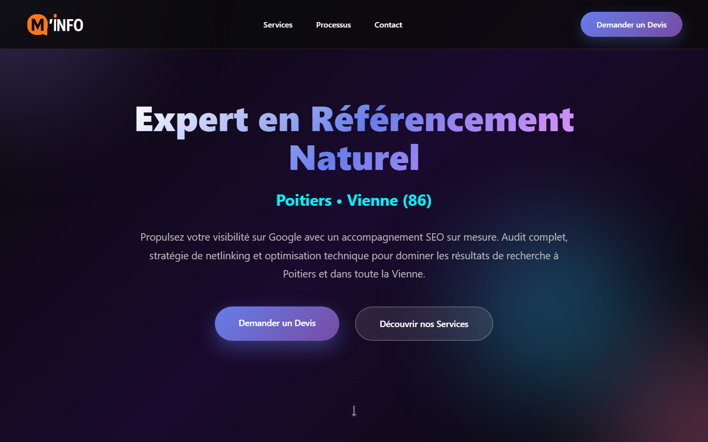Aperçu du site de M'info