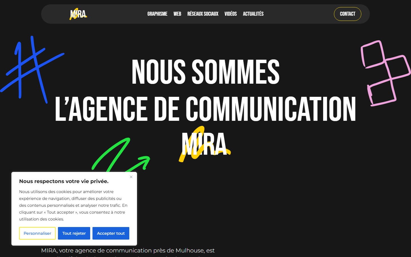 Aperçu du site de MIRA