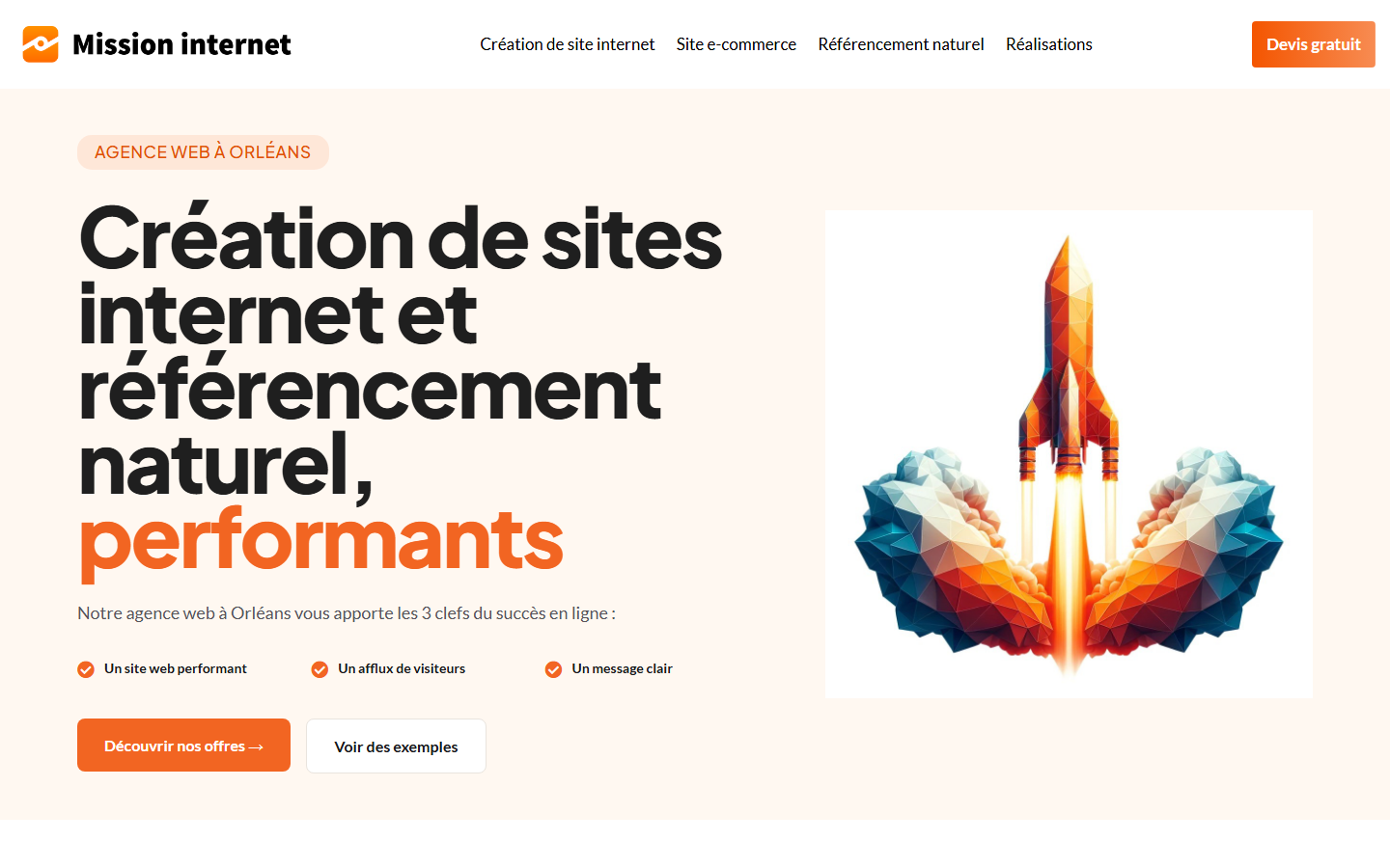 Aperçu du site de MISSION INTERNET