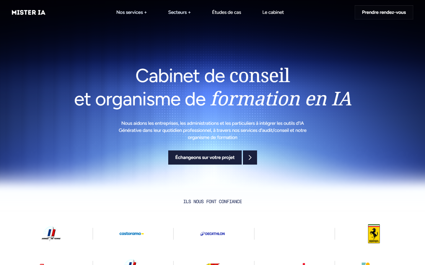 Aperçu du site de MISTER IA